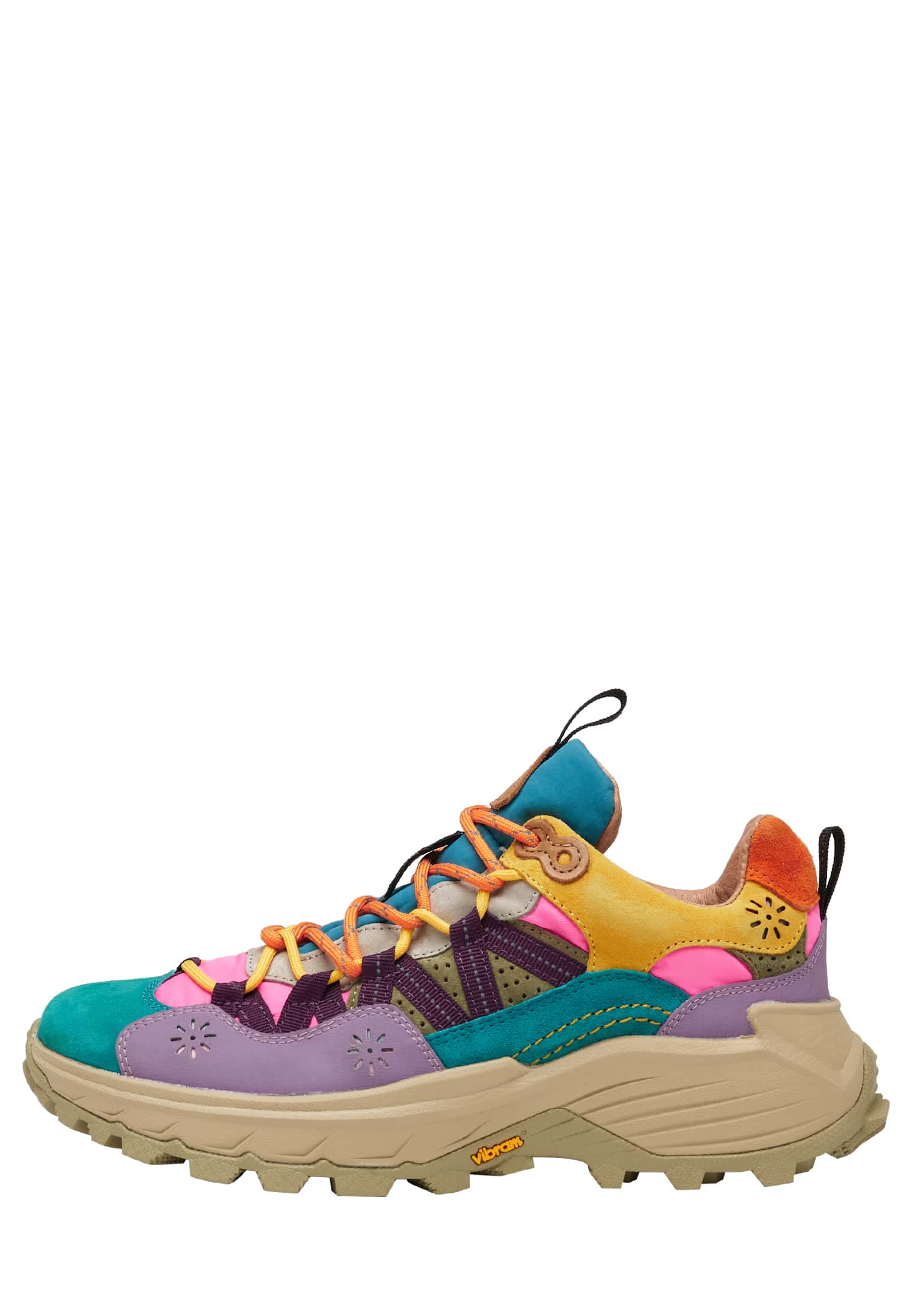 Beige / Aqua Green Flower Mountain IWANO Women Sneakers | 068-AGOPUN