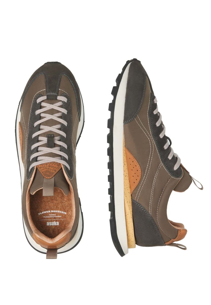 Brown Flower Mountain NEW ASUKA Men Sneakers | 385-QRKLHS