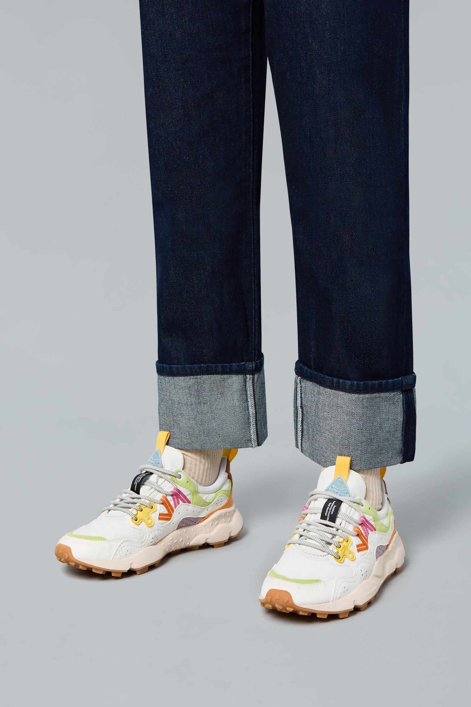 Green / White Flower Mountain YAMANO 3 KAISO Women Sneakers | 138-LRVWFE
