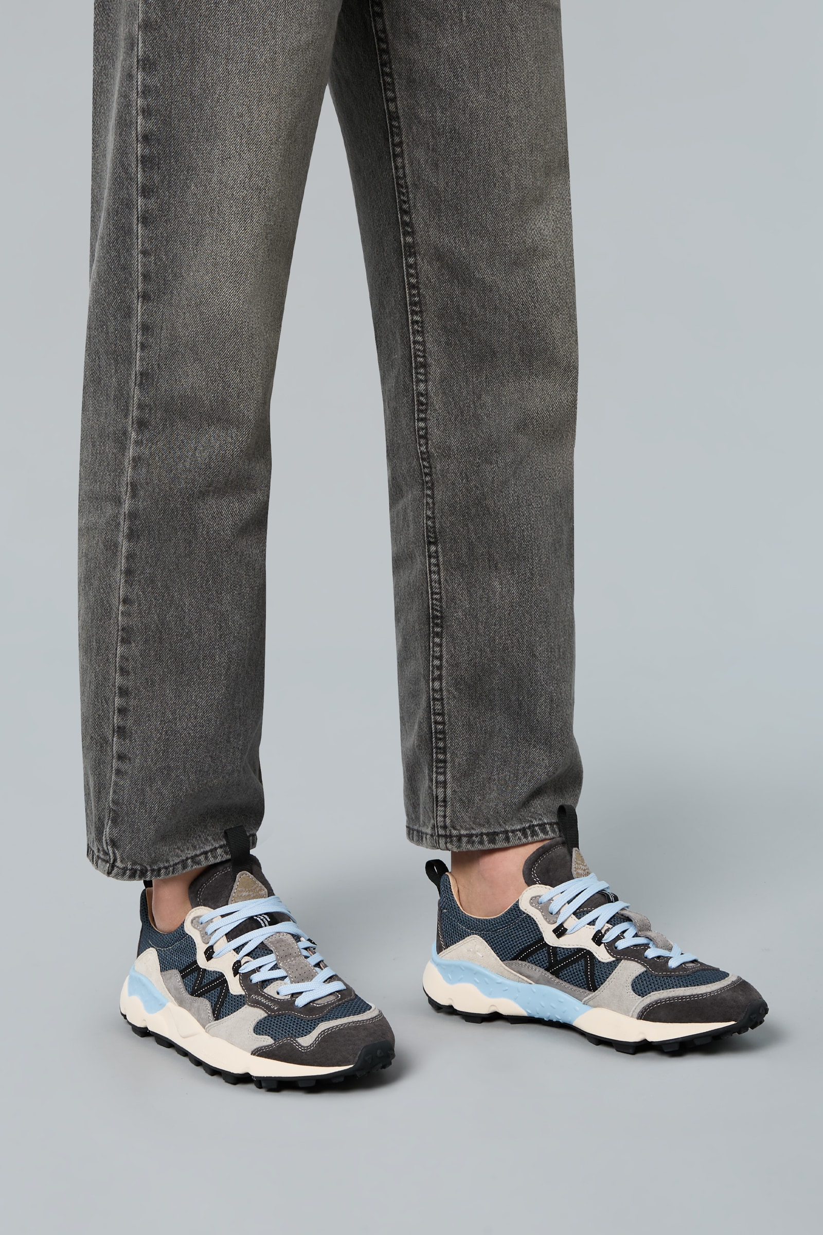 Grey Flower Mountain LENZAN Men Sneakers | 305-FWKYUG