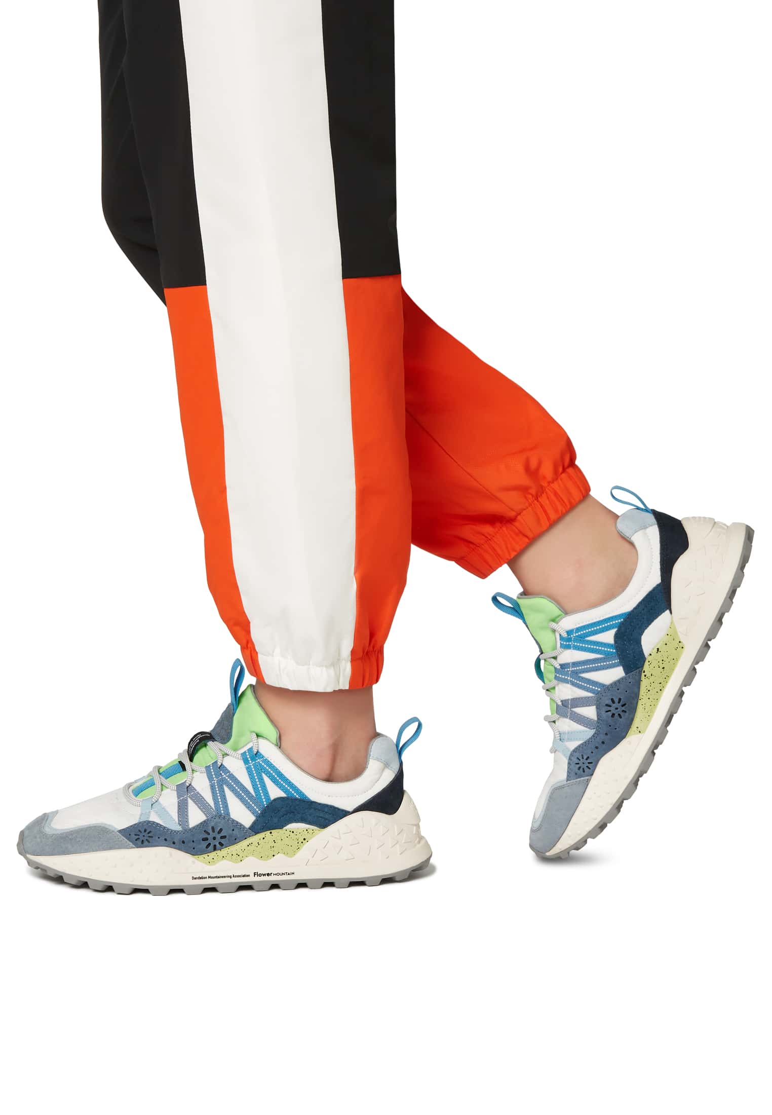 Light Blue / White Flower Mountain WASHI Men Sneakers | 205-ZIMORW