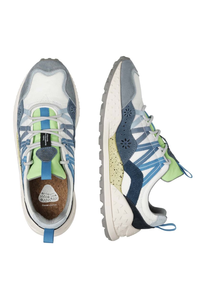 Light Blue / White Flower Mountain WASHI Men Sneakers | 205-ZIMORW