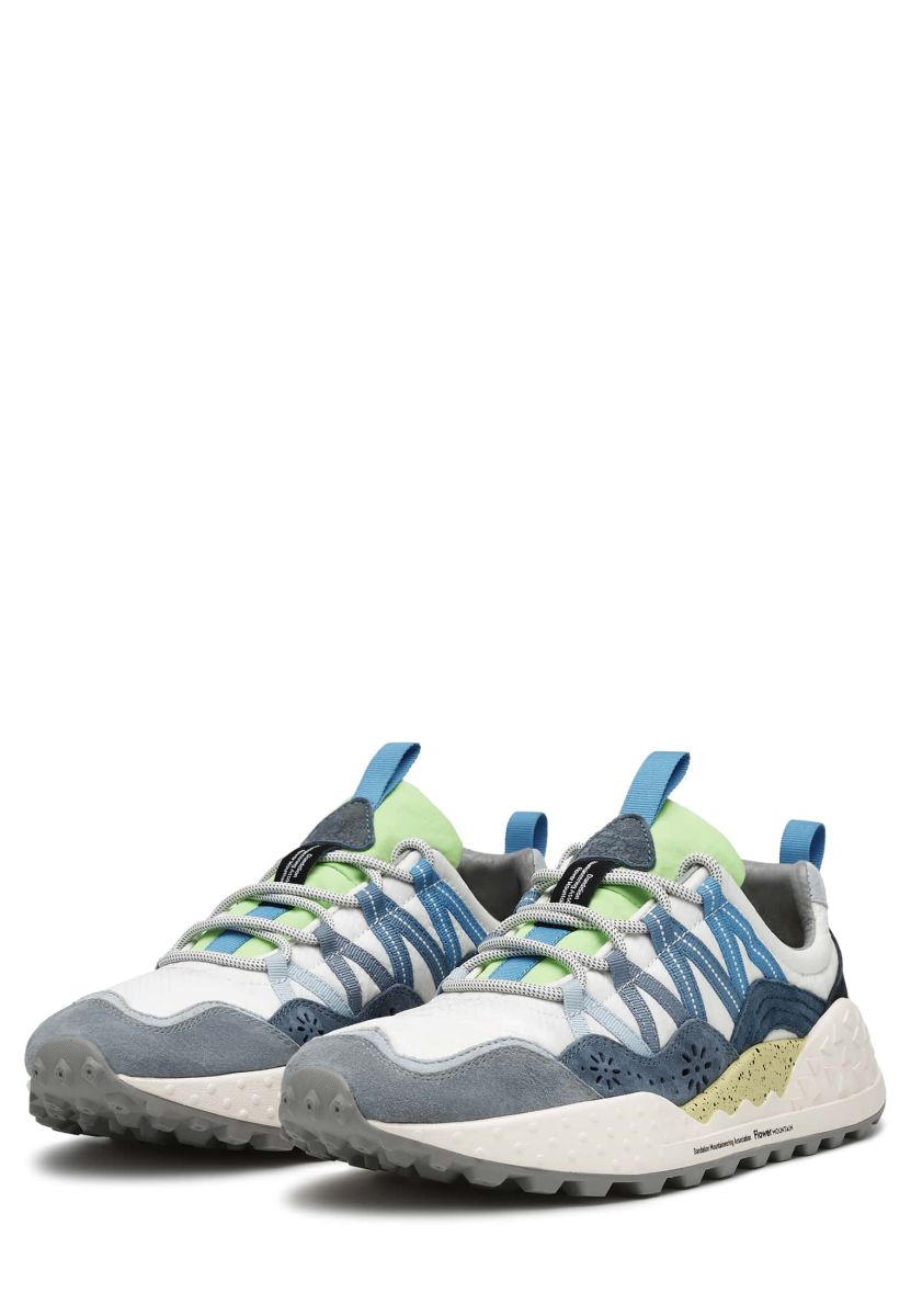 Light Blue / White Flower Mountain WASHI Men Sneakers | 205-ZIMORW