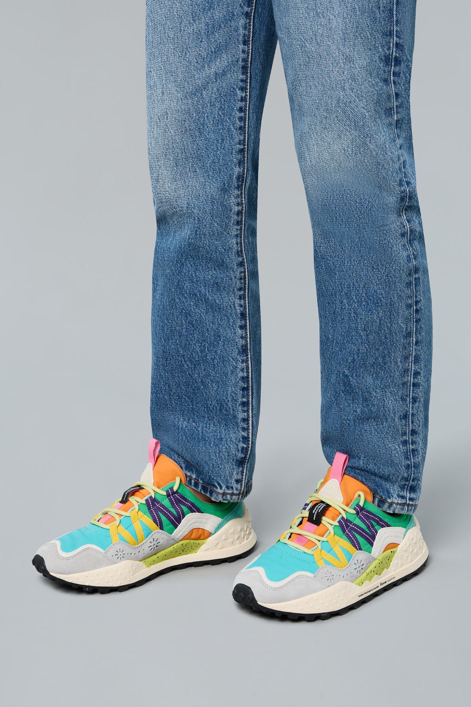 Multicolored Flower Mountain WASHI UNI Men Sneakers | 236-CGFEIN