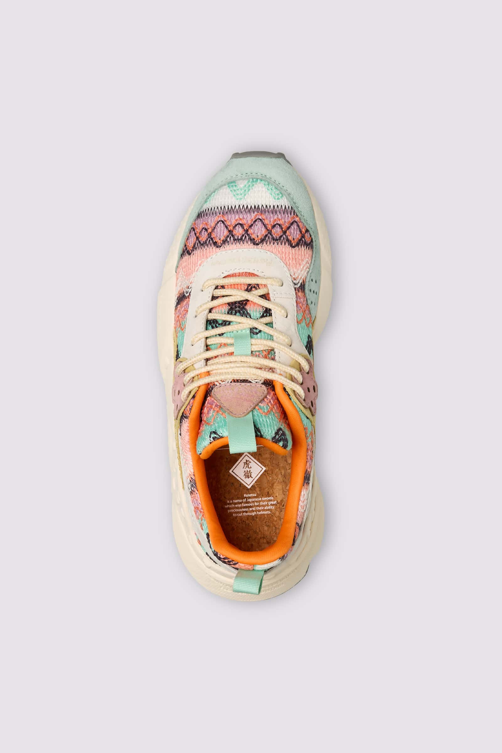 Pink / Green Flower Mountain KOTETSU Women Sneakers | 657-UNYTRM