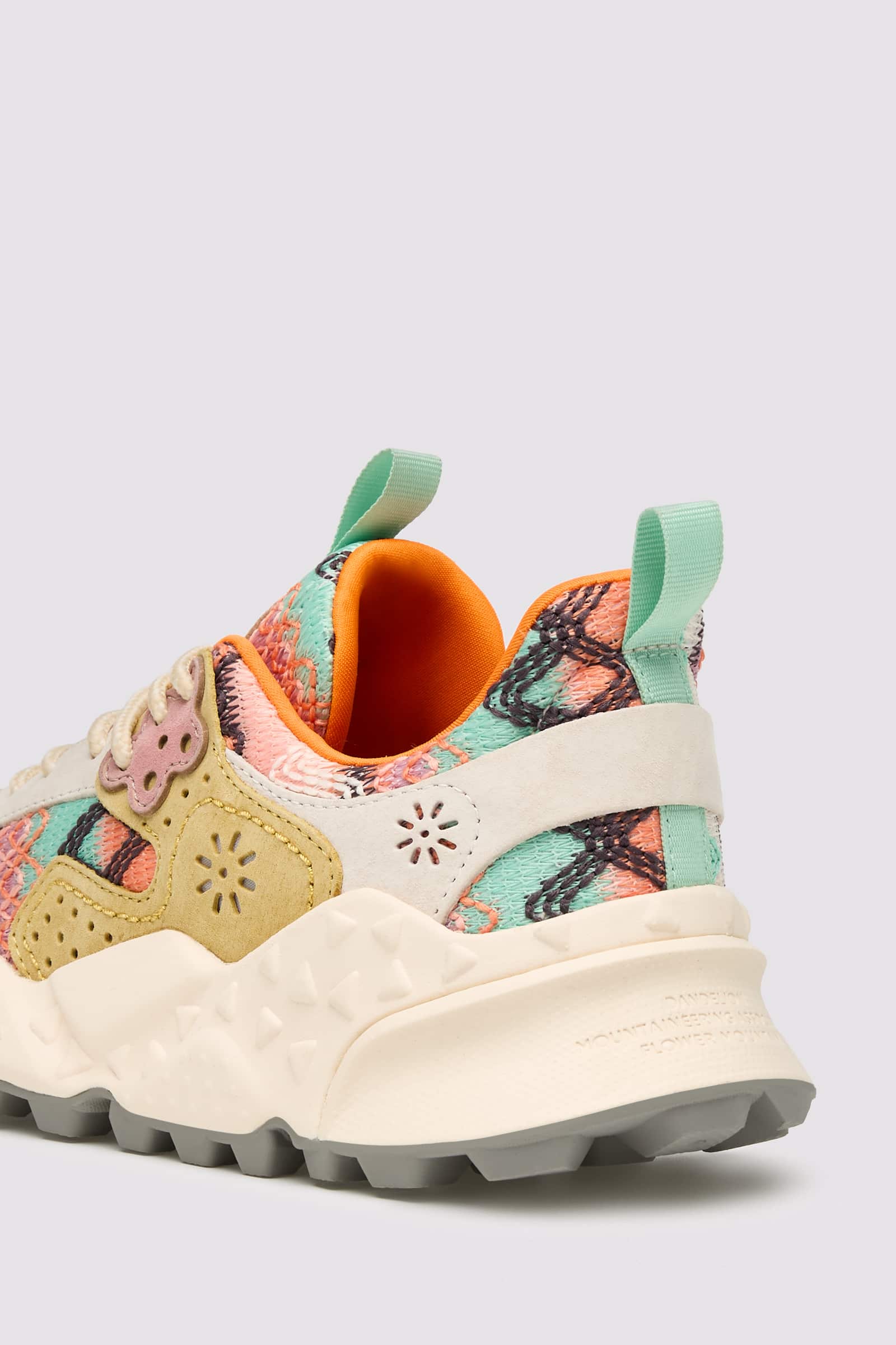 Pink / Green Flower Mountain KOTETSU Women Sneakers | 657-UNYTRM