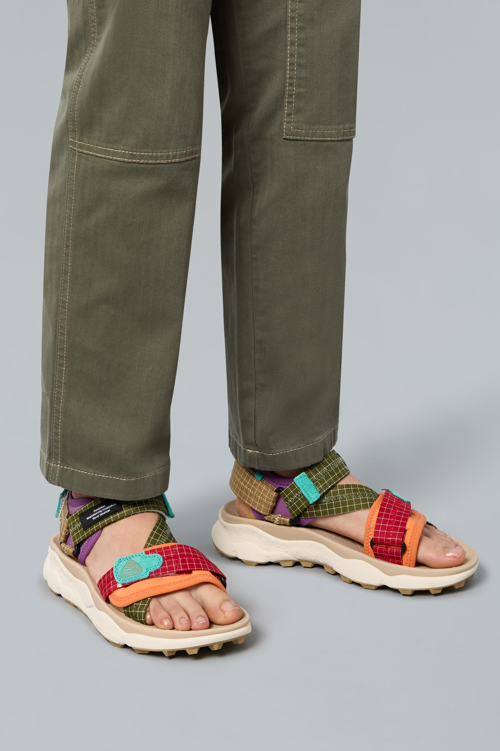 Red / Green Flower Mountain NAZCA 2 UNI Men Sandle | 483-FJSYPQ