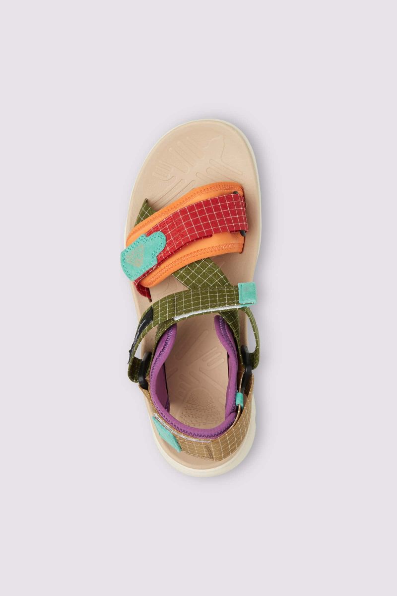 Red / Green Flower Mountain NAZCA 2 UNI Men Sandle | 483-FJSYPQ