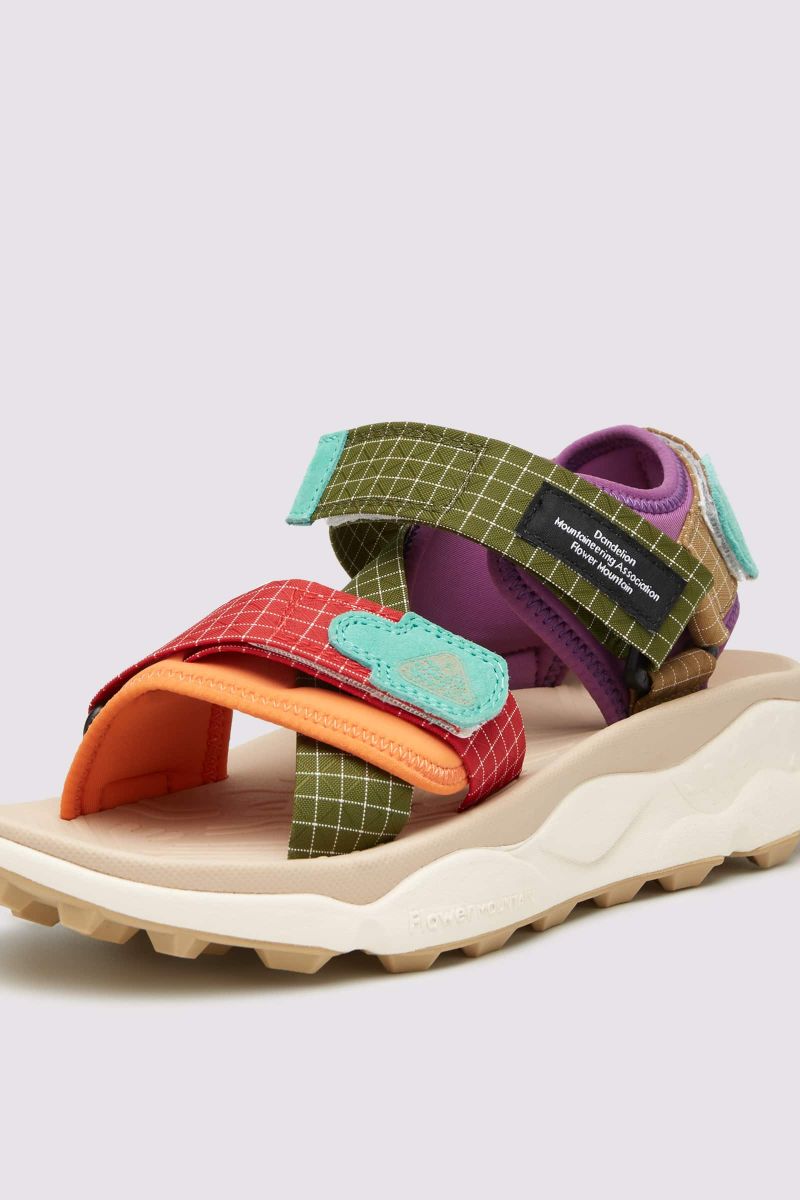 Red / Green Flower Mountain NAZCA 2 UNI Men Sandle | 483-FJSYPQ