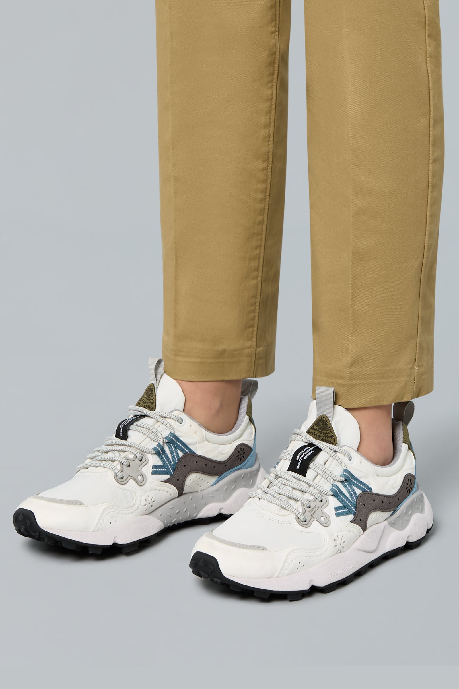 White / Grey Flower Mountain YAMANO 3 UNI KAISO Men Sneakers | 824-IKHLRY