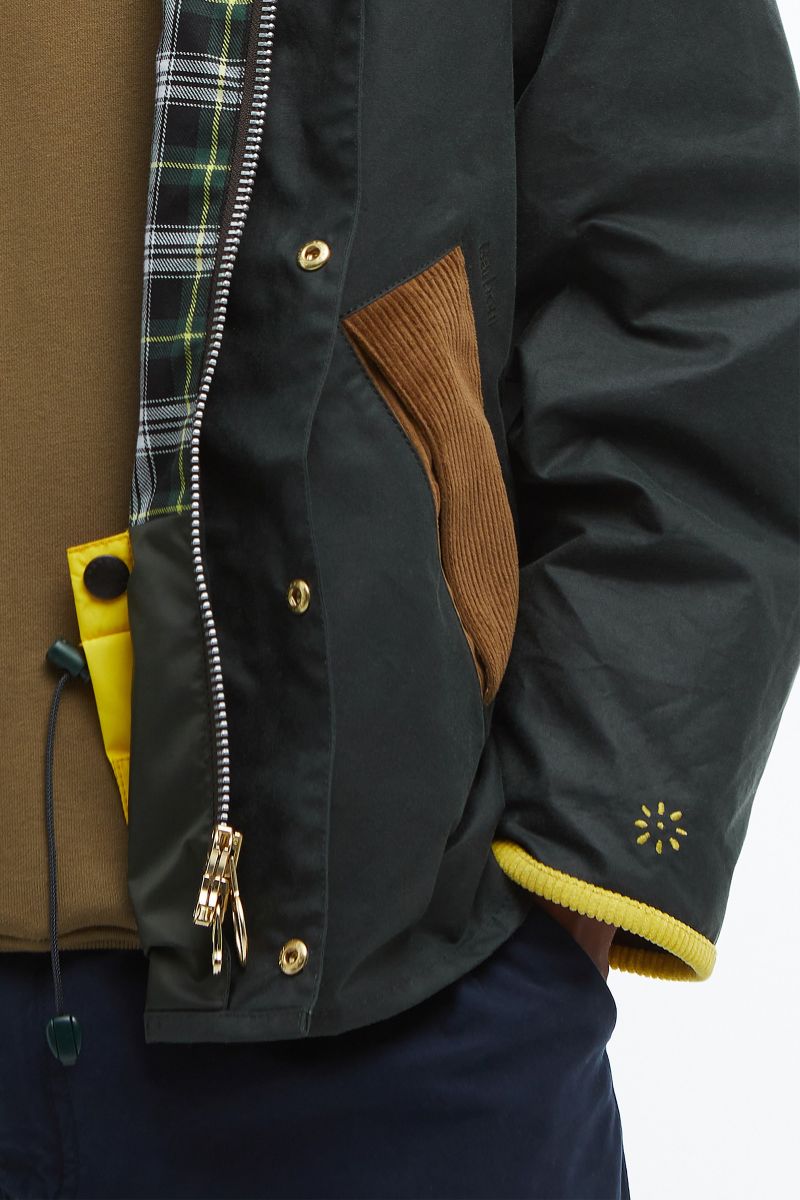 Yellow Flower Mountain BARBOUR X FLOWER MOUNTAIN Men Jacket | 428-GUFNDY
